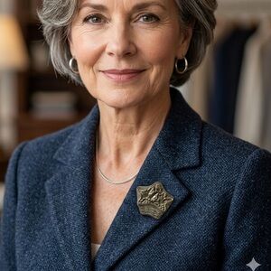 Vintage Pewter Basket brooch